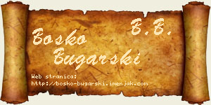 Boško Bugarski vizit kartica